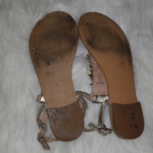 Gold Rhinestone Sandals - Picture 3 of 3